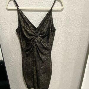 Astr Black Metallic Mini Dress